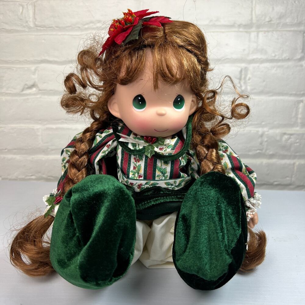 Precious Moments Belle Christmas Stocking Doll #1155 2004 Green Velvet Holiday